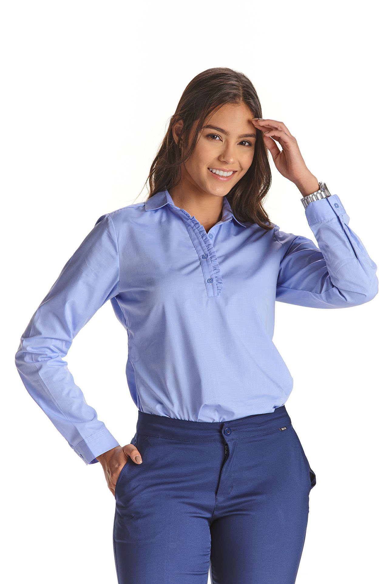 Blusa, Azul, Uniformes Empresariales