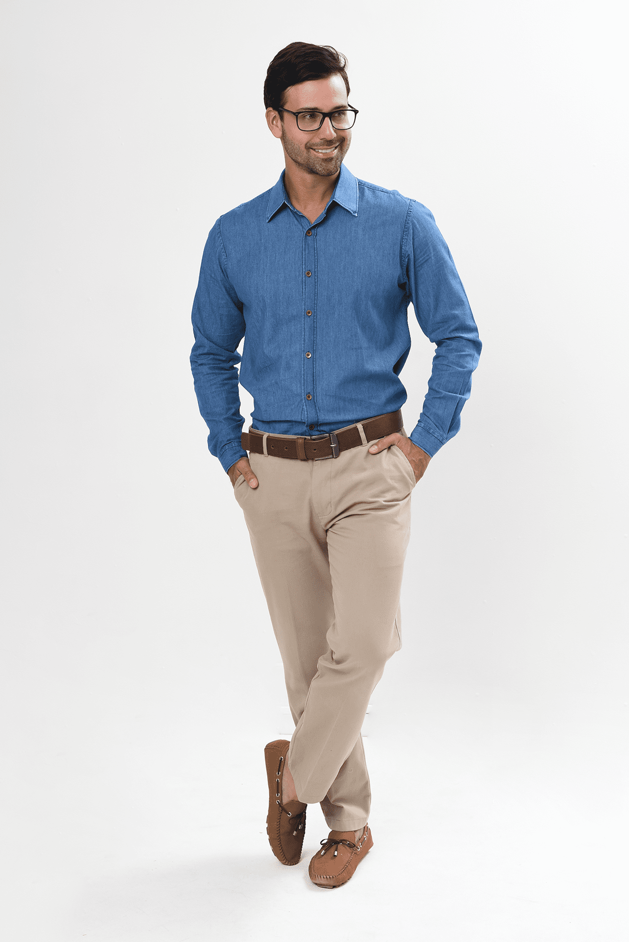 Camisa, Azul, de Indigo, Uniformes Empresariales